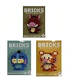 Yummy Baby Products マイクロミニビルディングブロック アニメキャラクターセット (500ピース以上) 対象年齢+14歳 子供と大人向けのおもちゃギフト (イノシシ/ロバ/トラ)