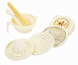 出産祝い　ベビー食器　離乳食調理器具　破砕　研削ボウル　ベビーフード研磨器具　すりこぎ付　赤ちゃん　調理セット 離乳食用　安全　便利　実用性　人気（ホワイト）