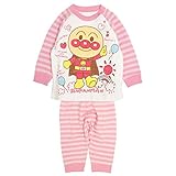 アンパンマン パジャマ ベビー 赤ちゃん 女の子 ミニ裏毛 綿100% 腹巻付 長袖 寝巻き ピンク 80cm