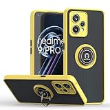 対応機種 for Realme 9 4G スマホケース,対応機種 for Realme 9 Pro Plus 5G [カーマウント マグネットスタンド] [PC+TPU] 落下防止 Yellow