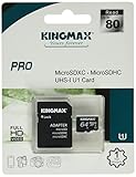 KINGMAX microSDXCカード 64GB Class10 UHS-I 対応 SD変換アダプター付属 スマホ カメラ タブレット PC パソコン ドライブレコーダー KM64GMCSDUHSP1A-1 (64GB)