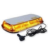 Lezalic パトランプ 回転灯 12V/24V 兼用 シガーソケット式 LED 45cm ワイド 大型 フラッシュ ストロボ 点滅 作業灯 警告灯 防犯 除雪機 汎用 (アンバー)