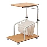 多機能マルチソファサイドテーブルワゴン　ナチュラル色