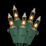 Vickerman 7495021クリアミニクリスマスライトとグリーンワイヤ、100セット