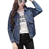 [BLACK MOTEL] デニム ジャケット レディース ゆったり ジージャン オーバー シルエット 秋冬春 (インディゴ, L)