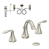 Moen KLEV-D-T6420BN Eva Two-Handle High-Arc Lavatory Faucet, Brushed Nickel [並行輸入品]