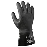 SHOWA 6780R Neoprene Coated Glove, Cotton Liner, Chemical Resistant, 12 Gauntlet, Large (Pack of 12 