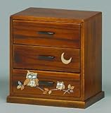 3つ引タンス5131宵待ふくろう（仕切り付）