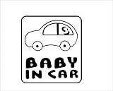 ノーブランド 黒 BABY IN CAR 車 ステッカー かわいい 安全グッズ 贈り物 ギフト 出産 祝い プレゼント ベビー イン カー