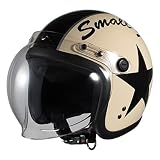 SJ-308 スモールジョンジェットヘルメット スター アイボリー/ブラック カラー
