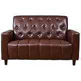 アビライト 大川家具 3色から選べる レトロ調 レザーソファ 2人掛け ライトブラウン SKT-0144