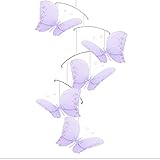 Butterfly Mobile Purple Lavender Twinkle Nylon Mesh Butterflies Mobiles Decorations Decorate Baby Nu