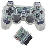 ゲームパッドゲームのハンドルコントローラーPS3のBluetoothワイヤレスゲームパッドでプレイ駅3ジョイスティックコンソールデュアルショックQPLNTCQ（カラー：ピンク、サイズ：1） (色 : Transparent White, サイズ : 1)