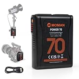 Vマウントバッテリー, 4900mAh USB-C入力/出力対応 Moman power 70 vマウントバッテリー 薄手 3.7cm厚さ コンパクト 65W usb-c出力対応 BP/D-TAP/USB-A 総出力100W,Vマウントバッテリー-65w-Vマウント-急速充電-USB-C