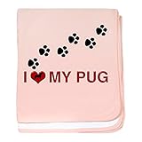 CafePress – I Love My Pug – スーパーソフトベビー毛布、新生児おくるみ ピンク 08723001476832E