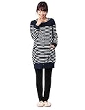 Angeliebe エンジェリーベ マタニティ パジャマ 授乳口付き ミニ裏毛 コクーン ナイティ 妊婦服 産前 産後 前開き L ネイビー 22111 22111270