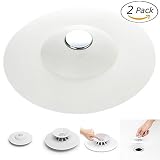 クリエイティブシリコンTub Drain Stopper / Strainer /ヘアキャッチャー2 in 1 Stop &フィルタ、2pack ホワイト Miao-FangLouSai-Bai-2p