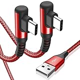 USB Type C ケーブル L字【2本セット 3m】Sweguard USB-C to USB-A ケーブル【PD& QC3.0対応 3.1A急速充電】タイプc 充電ケーブル iPhone 16 15 Pro Max,アイホン15 16,iPad Pro、Samsung Galaxy S24 S23 S22 S10,Sony,Huawei,Pixel、usb c機器と互換性があり(赤)