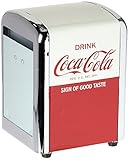 Tablecraft CC381 Coca-Cola Napkin Dispenser, Half, Red by Tablecraft