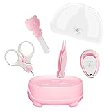 ベビー 爪切りセット Faireach　ベビー爪切り　新生児爪切り　赤ちゃん爪切り　ベビー爪やすり　ベビーハサミ 　ベビーピンセット　４個セット　0ヵ月から対象 ピンク