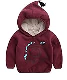(チェリーレッド) CherryRed ベビー 子供服 男の子 防寒対策 綿服 スウェット Tシャツ 厚手 可愛い 裏毛 暖かい 遊び着 通学 普段着 通園 100 レッド