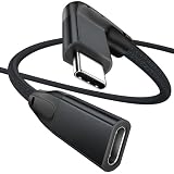 UseBean USB type C 延長ケーブル L字型 1.8M, 直角90度 USB-C 3.1 Gen 2 10Gbps高速データ転送PD 100W急速充電USB Cオス-USB Cメス 4K@60HZ映像出力 タイプc延長コード iPhone 15, MacBook, iPad Pro, Steam Deck, Galaxy S24, Xperia等USB-C機種対応