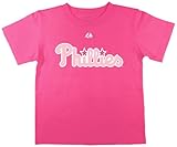 MLB Philadelphia Phillies Girl 's Roy Halladay Tシャツ、深いピンク、ミディアム