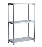 選べる幅サイズ31段階！軽量アルミ製 収納ラック3段 棚板奥行36cm 高さ130cm 幅バリエーション 30～180cm (60cm)