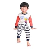 hibote 子供服 長袖パジャマ ルームウェア アニマル柄 寝間着 上下セット 100cm 2歳-3歳 幼児服 プレゼント キッズ服