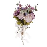 KESOTO 結婚式　ブライダルブーケ　造花　花嫁　ウェディング　ロマンチック　装飾　４色選べ - ライトパープル