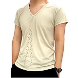 リライブシャツ インナー 半袖 メンズ 特許取得 パワーシャツ リカバリーウェア インナーシャツ アンダーシャツ (L, ベージュ)