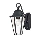 Savoy House 5-6211-BK Outdoor Sconce with Clear Bevel Shades, Black Finish [並行輸入品]