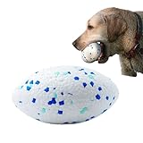 LIKOKLIN 犬用おもちゃ 犬用噛むおもちゃ 犬のおもちゃ ボール 犬 ドッグトイ ボール型 ドーナツ型ボール フットボール型 ペット用 弾力性 知育玩具 訓練玩具 犬用 おもちゃ ペット おもちゃ 犬 ボール 小型犬 中型犬 大型犬 遊び 犬用品 ペットグッズ ドッグ おもちゃ いぬ ワンちゃん 玩具 耐久性 ETPU素材 (ターコイズブルー, フットボール型)