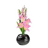 仏縁堂ブランド：光ファイバー使用の光る仏花【7色に変化する煌めくお花　テルミナ：リリー】新盆　初盆　お盆用品　盆提灯　盆花　仏壇用仏具