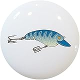 CarolinaハードウェアとDecor 2252ブルー釣りルアーセラミックキャビネット引き出しノブ