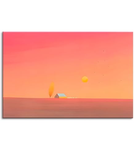 Amazon.co.jp: 絵画 版画 葉祥明（ ようしょうめい ）・深紅の夕焼け