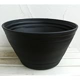 水鉢：セラアート平鉢39cmブラック（底穴なし）[直径39cm、高さ21cm・睡蓮鉢] ノーブランド品