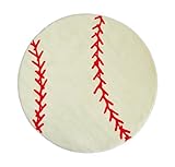 Baseball Rug 39" Round Kids Sports Area Rug - Rugs 4 Less Collection [並行輸入品]