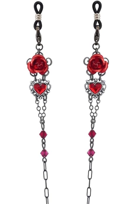 ☆❤️ ハート薔薇ウィング羽マスクチェーンメガネチェーン