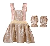 [フラワーズ-5]コットンの子供のエプロンの料理ペインティングスモックキッズアーティストエプロン