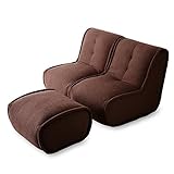 LOWYA （ロウヤ） ソファ ソファー もっちり柔らか レイアウト自在 オットマン付 ポケットコイル ファブリック 二人掛け ダークブラウン おしゃれ