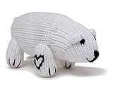 Estella Hand Knit Organic Polar Bear Rattle Baby Toy by Estella, Designed for Children