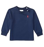 POLO RALPH LAUREN (ポロラルフローレン) コットン長袖Tシャツ ベビー 男の子 ネイビー 90cm (24ヶ月) [並行輸入品]