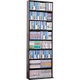 家具の赤や オリジナル薄型コミック収納 本棚 幅60cm 高さ180cm 奥行約22.5cm コミック約400冊収納可能 可動棚 大量収納 (ブラウン)