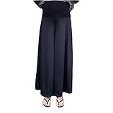 Spinas（スピナス）マタニティ ボトムス 美シルエット ドレープ スカーチョ ロング ガウチョ ワイドパンツ ブラック