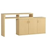 arne テレビ台 パソコンデスク 完成品 伸縮 コーナー ハイタイプ キャビネット T+D 105S扉 ナチュラル