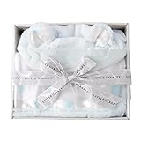 リトルジラフ Little Giraffe おくるみ バスラップ 【正規代理店輸入】 Luxe サテン New Dot フードタオル (ブルー)/BOX入り lg0086-01B