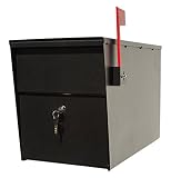Qualarc lslm-2000 lettersentry亜鉛メッキスチールロックポストマウント防サビメールボックス、ブラック