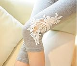 Spinas（スピナス) レディース マタニティ 2015 夏 シンプル デザイン レース お腹すっぽり マタニティ レギンス☆ (L, grey)
