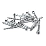 SODIAL(R)30mmx4mmねじ径ステンレススチールクロスヘッドセルフタッピングネジ20枚